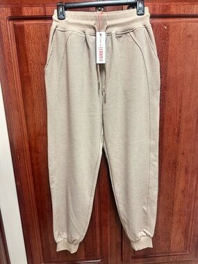 Women's Beige Jogger Pants – Casual Drawstring Track Joggers